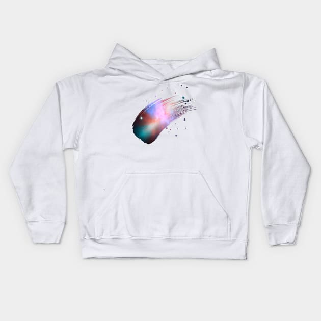 Paint brush stroke galaxy whoosh Kids Hoodie by Blacklinesw9